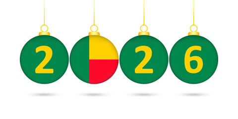 Benin Flag Christmas Balls 2026 Decoration.