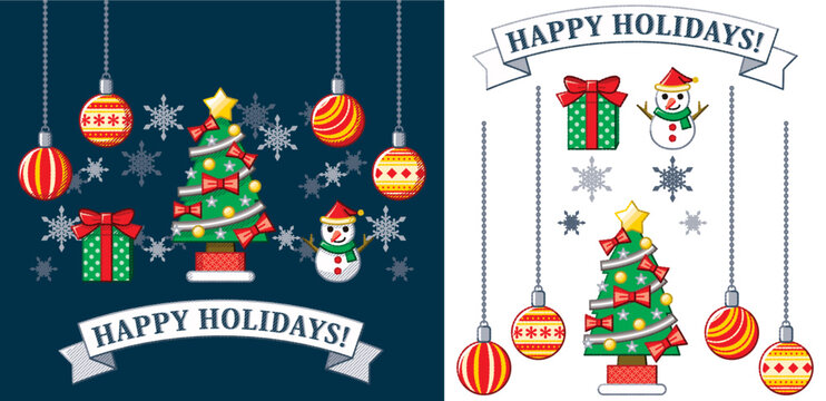 クリスマスイラストデザインパーツセット