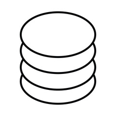 Data Stack Icon: A clean, modern illustration of a data stack, symbolizing information, databases, and technological advancements.