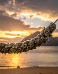 Sunrise rope over water