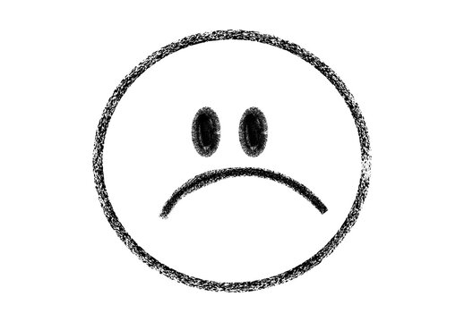 Sad Face Icon Hand Drawn Grunge Effect illustration