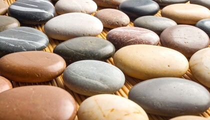 Smooth stones in varying colors