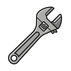 Obraz premium Adjustable Wrench Illustration A Detailed Graphic of a Hand Tool for Mechanical Tasks