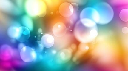 Obraz premium A vibrant and colorful abstract background filled with luminous bokeh effects, creating a sense of depth and motion