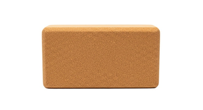 Cork yoga block for support and stability during various yoga poses and exercises