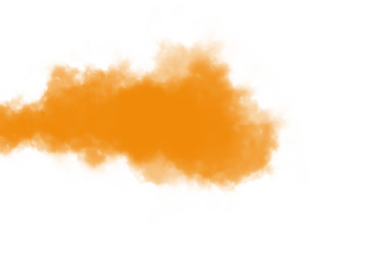 Abstract orange cloud with rough edges against a creates a dynamic and modern design element for backgrounds on transparent background