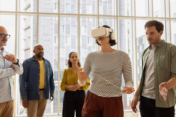 Group Engaging in Virtual Reality Experience Together