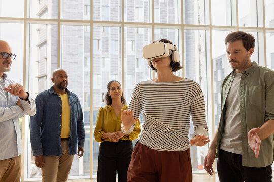 Group Engaging in Virtual Reality Experience Together