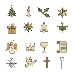set of christmas icons