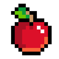 Pixel Art Red Apple
