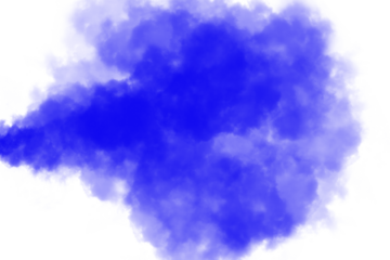 Abstract blue cloud shape creates a modern artistic design element for graphic projects and creative compositions on transparent background