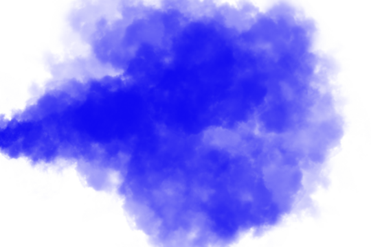 Abstract blue cloud shape creates a modern artistic design element for graphic projects and creative compositions on transparent background