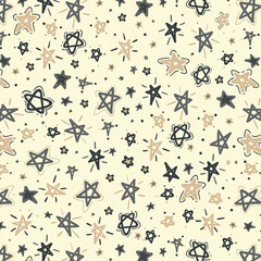 Baby pastel colors stars pattern. Baby boho background template. Nursery wall art, baby textiles, printable paper, bedroom. 