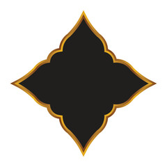 Luxury Black Islamic Frame for Names with Golden Border