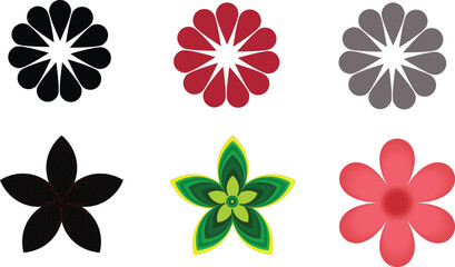 Flowers bundle vector illustration