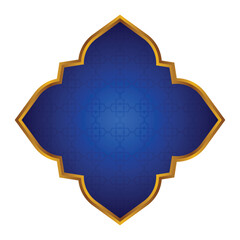 Luxury Blue Islamic Frame for Names with Golden Border
