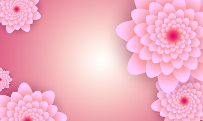 Vector art of pink fractal flower bloom on soft gradient background