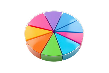 Obraz premium 9 Segment 3D Pie Chart Fully Separated Circular Arrangement