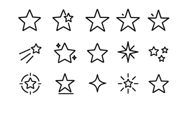 Obraz premium Various star illustrations in different styles and designs for creative use and decoration