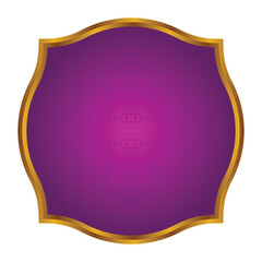 Luxury Purple Islamic Frame for Names with Golden Border
