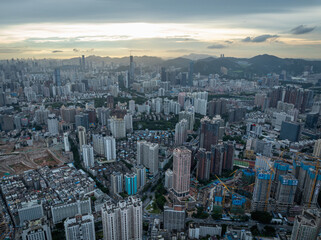 Aerial view of landscape in Shenzhen city, China