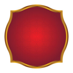 Luxury Red Islamic Frame for Names with Golden Border