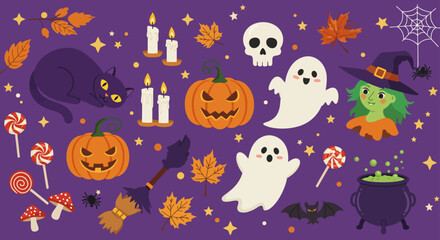 Elements for halloween night, vector illustration design