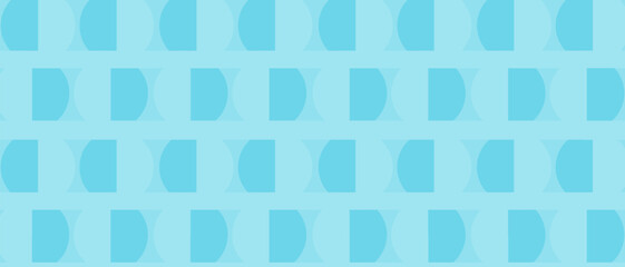 Aqua Quarter-Circle Grid Seamless Pattern Vector