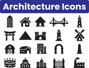 Fototapeta premium Architecture Thin Line Icons - Editable Stroke