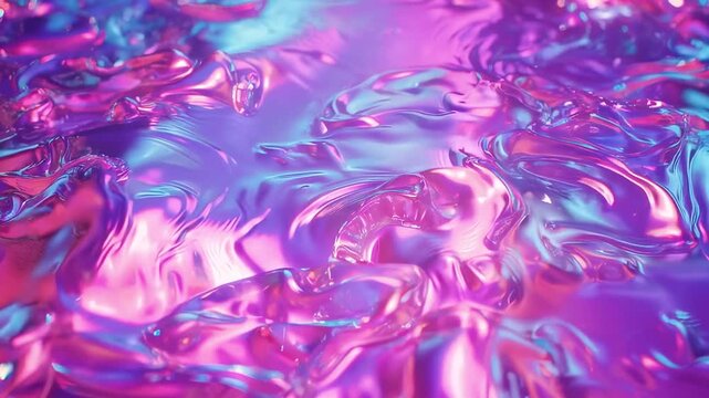 Vibrant Holographic Pink Liquid Abstract Background