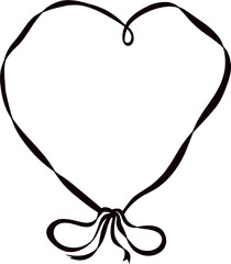 Ribbon Bow Heart Frame