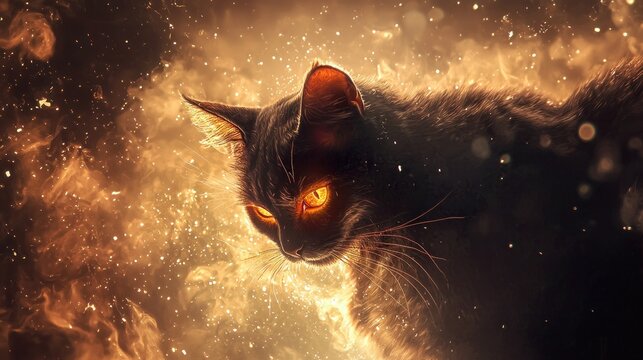 Mysterious fiery cat