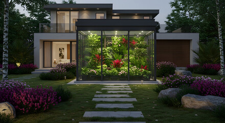 A home with a private, enclosed biodome