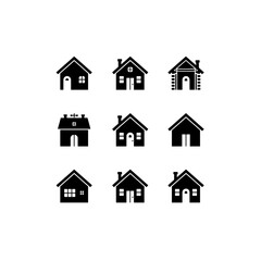Home and Factory Icon Set | Minimal Vector Design for Industry, Real Estate, and Construction