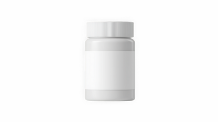 White pill bottle with blank label centered_layout