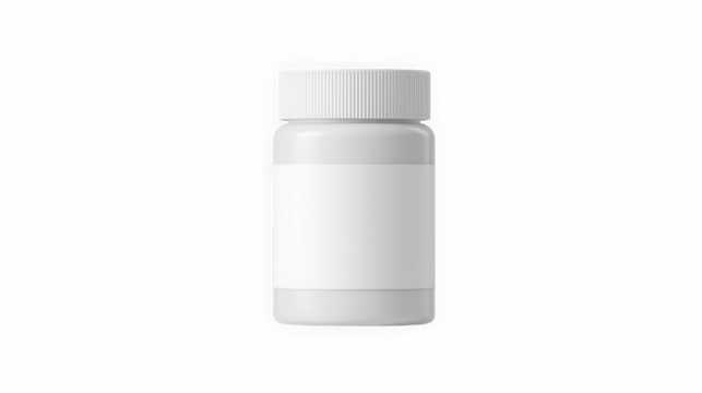 White pill bottle with blank label centered_layout