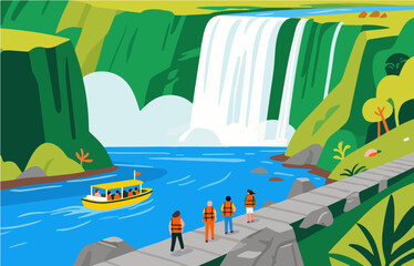 Fototapeta premium Graphic illustration style, landscape image, vector image
