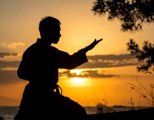 武術に励む人物