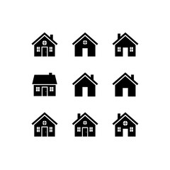 Home and Factory Icon Set | Minimal Vector Design for Industry, Real Estate, and Construction