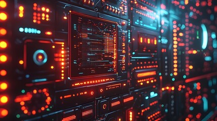 Obraz premium Abstract Digital Circuit Board Motherboard Computer Processing Technology Background Concept for Information and Data Transfer