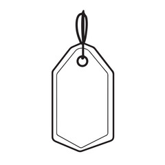 blank price tag on white