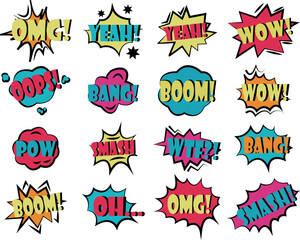 Black and white comics speech balloons