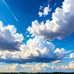 Vast sky, fluffy clouds (1)