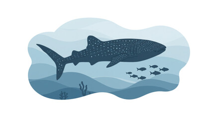 Fototapeta premium Advanced Exploration of Whale Shark Ocean Ecosystem with Fish Interactions