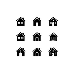 Home and Factory Icon Set | Minimal Vector Design for Industry, Real Estate, and Construction