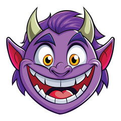 Purple Devil Head Illustration