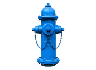 Fototapeta premium Bright blue fire hydrant stands tall outdoors isolated on transparent background