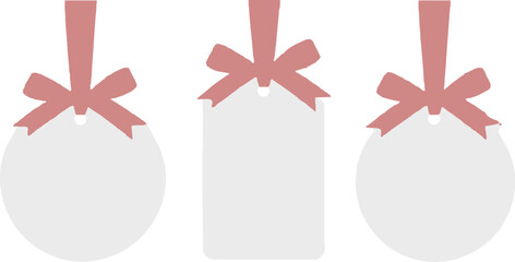 Blank gift tags with red ribbon for christmas sale promotion