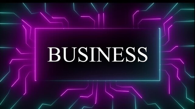 Abstract neon motherboard icon . 4k Circuit Board with neon line moving electrons Data Flow Loop Background Animation. Artificial Intelligence. Visualization Machine Learning.  4k video animation ....