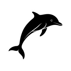 Silhouette of a Dolphin jumping